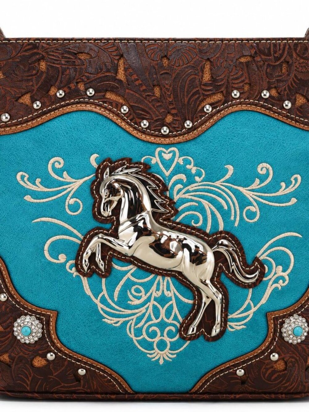 Western Horse Crossbody Purse, Women's Embroidered Cowgirl Shoulder Handbag